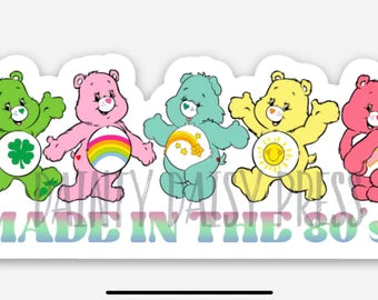 Care Bear Mini Stickers Retro Vintage Inspired Carebear 80s Decals