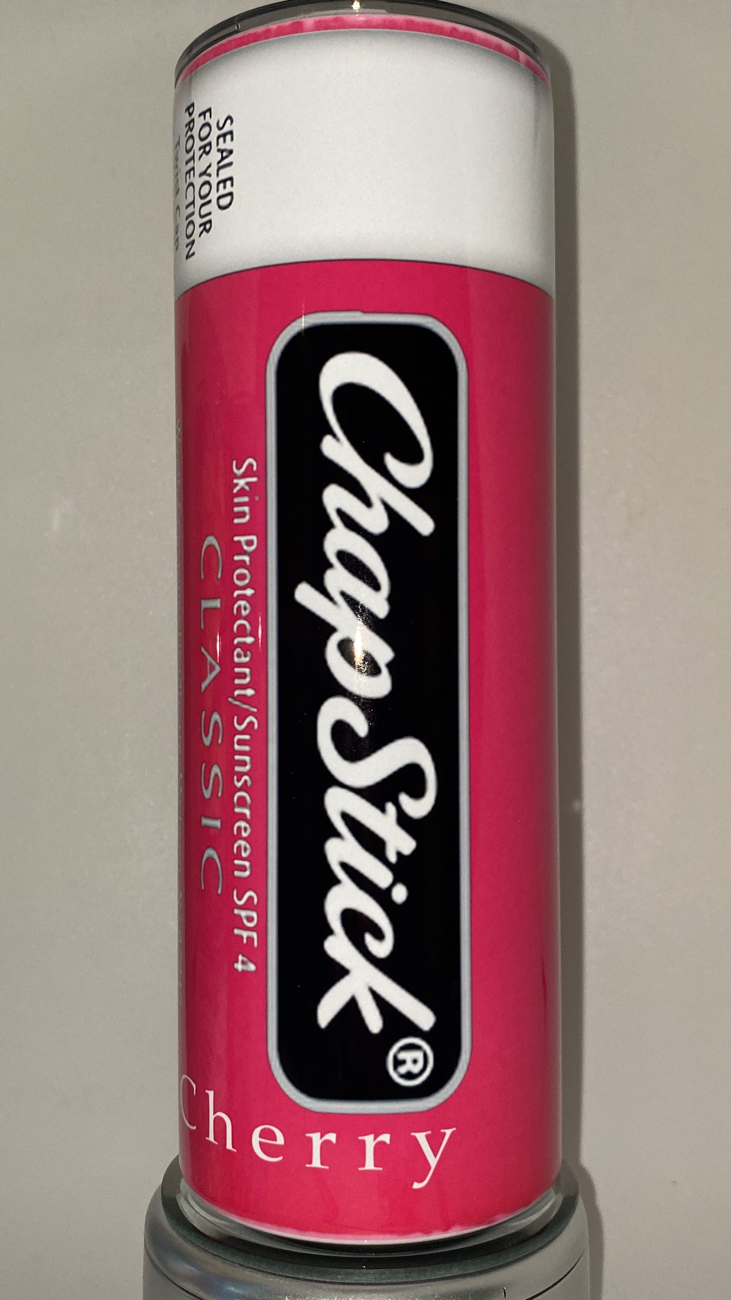Chapstick CHERRY Retro Tumbler 20 oz Hot and Cold Drinks Double Insulated