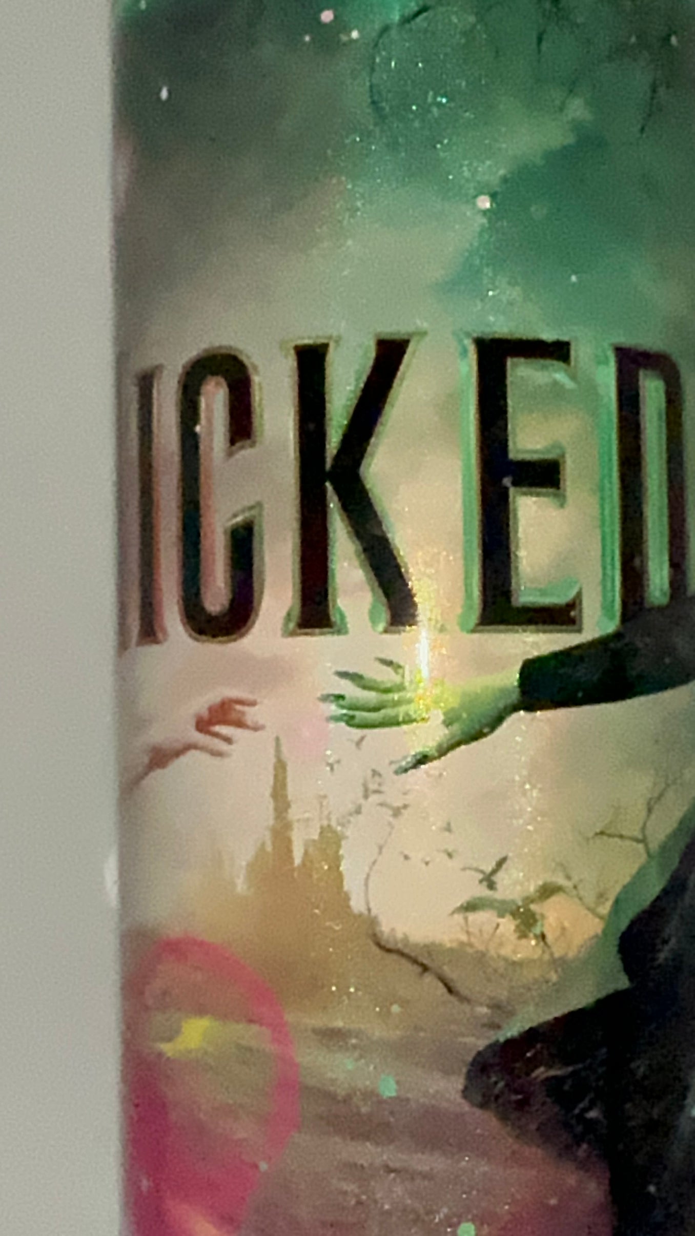 Wicked Movie HOLOGRAPHIC inspired tumbler hot & cold water bottle