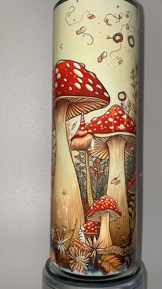 Mushroom Retro 20 oz Tumbler Hot and Cold Double Insulated Drinking Cup