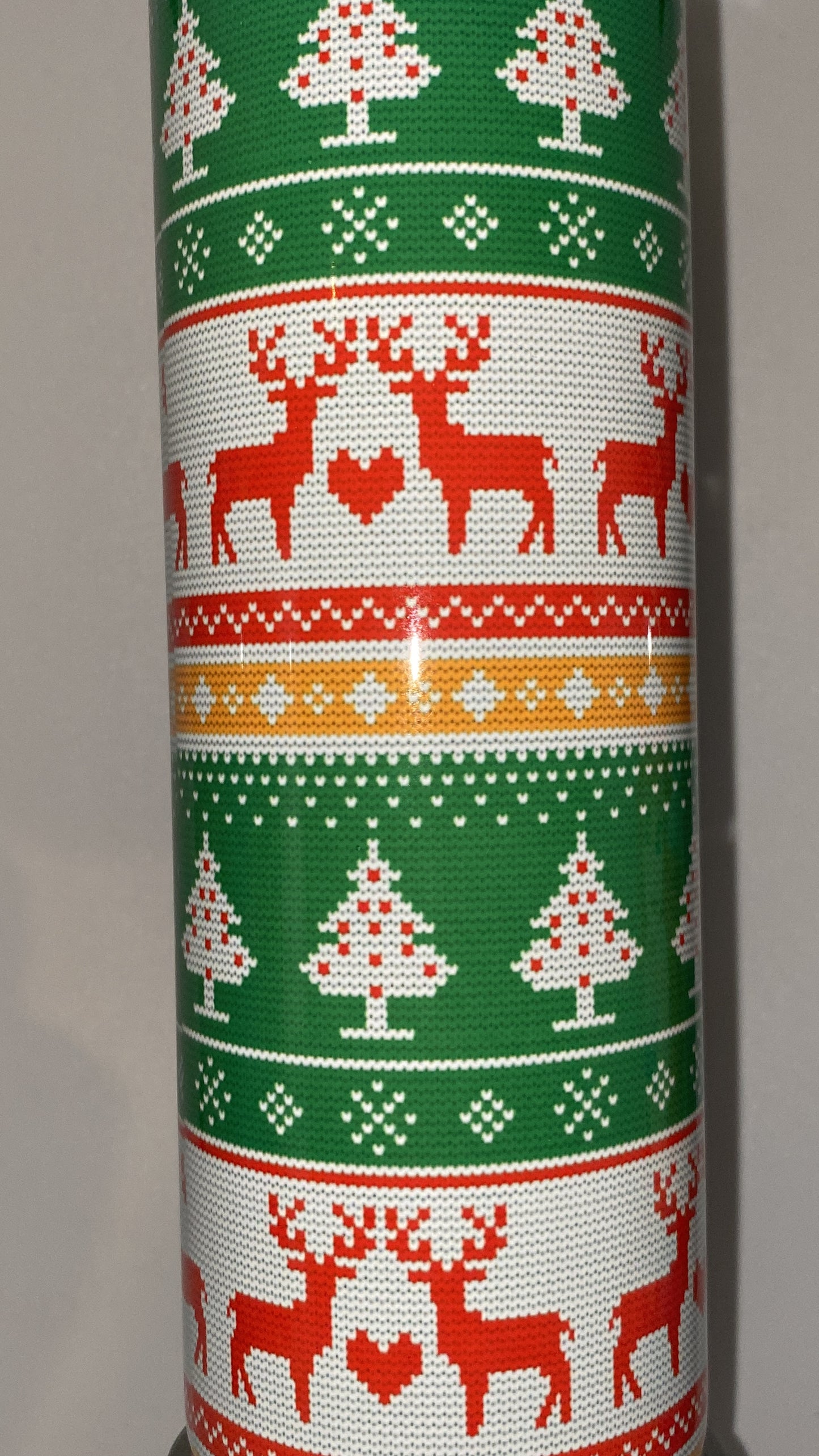 Retro Christmas Sweater Holiday Deer Party Tumbler 20 oz Hot and Cold Drinks Double Insulated