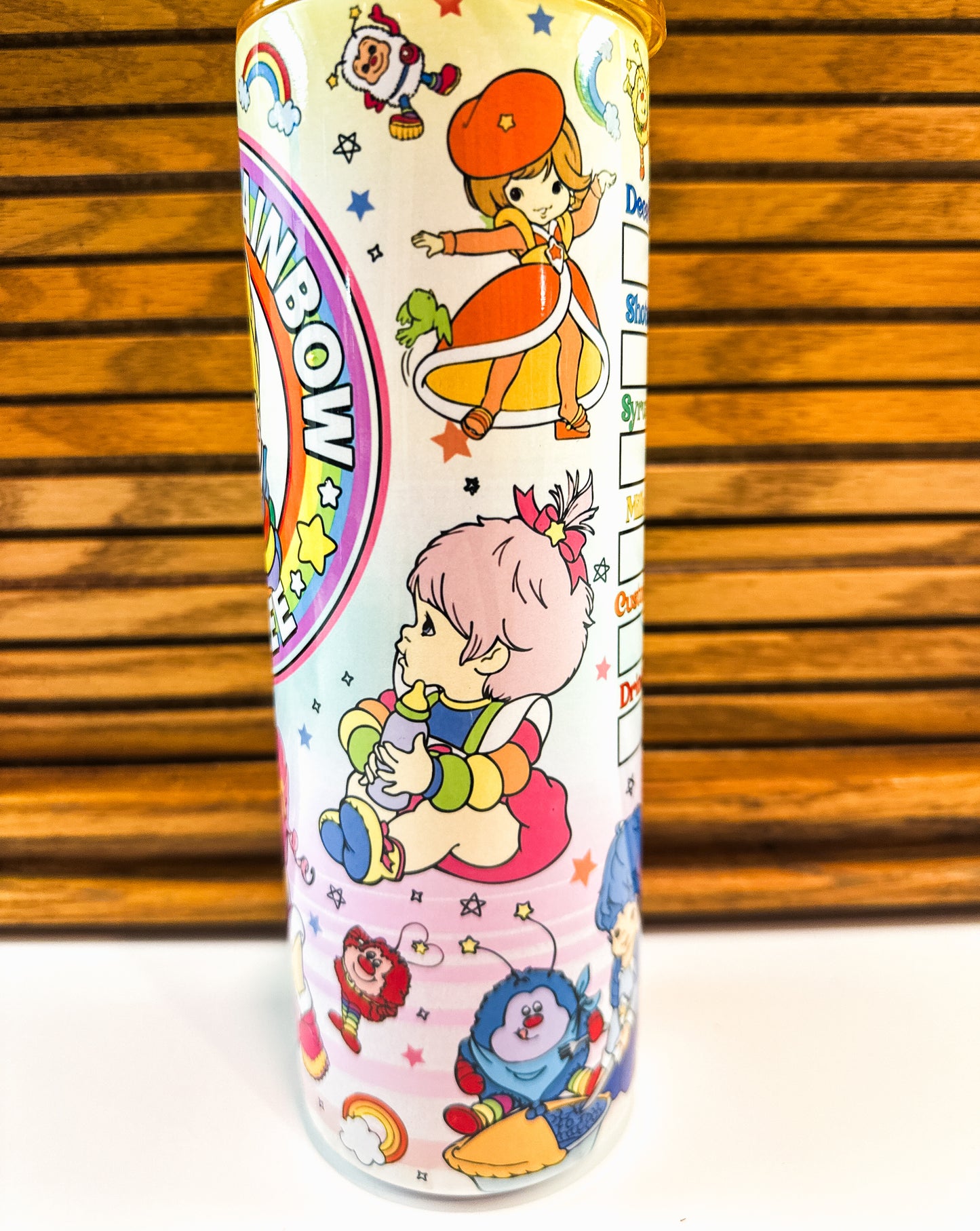 Rainbow Brite Nostalgic coffee 80s Retro 20 oz Hot and Cold Double Insulated Drinking Cup