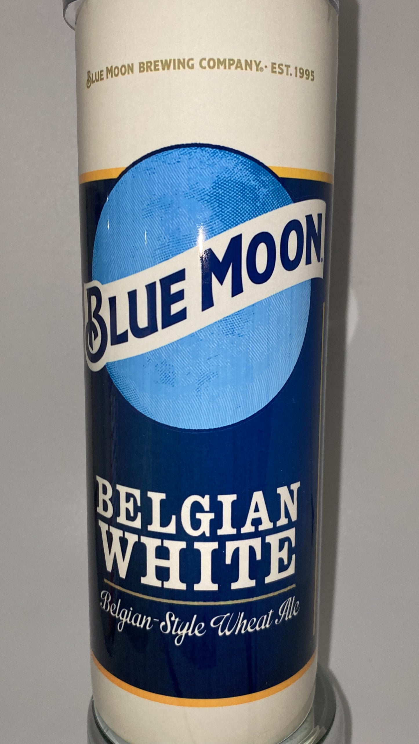Blue Moon Beer inspired 20 oz drinking Tumbler for HOT and COLD drinks