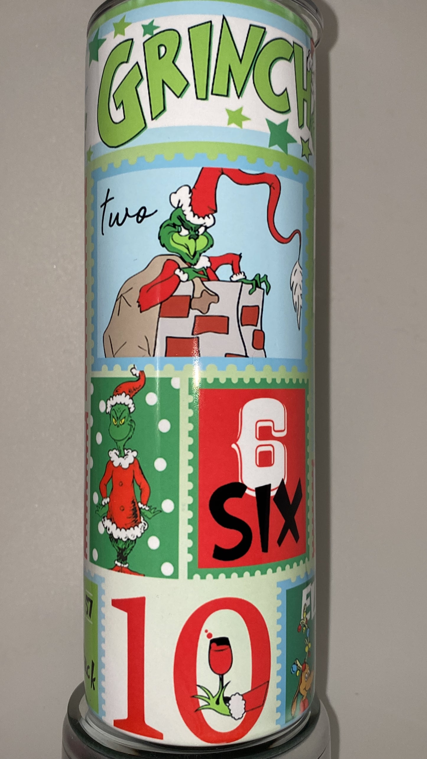 Retro Grinchy Seuss Tumbler 20 oz Hot and Cold Double Insulated Drinking Cup