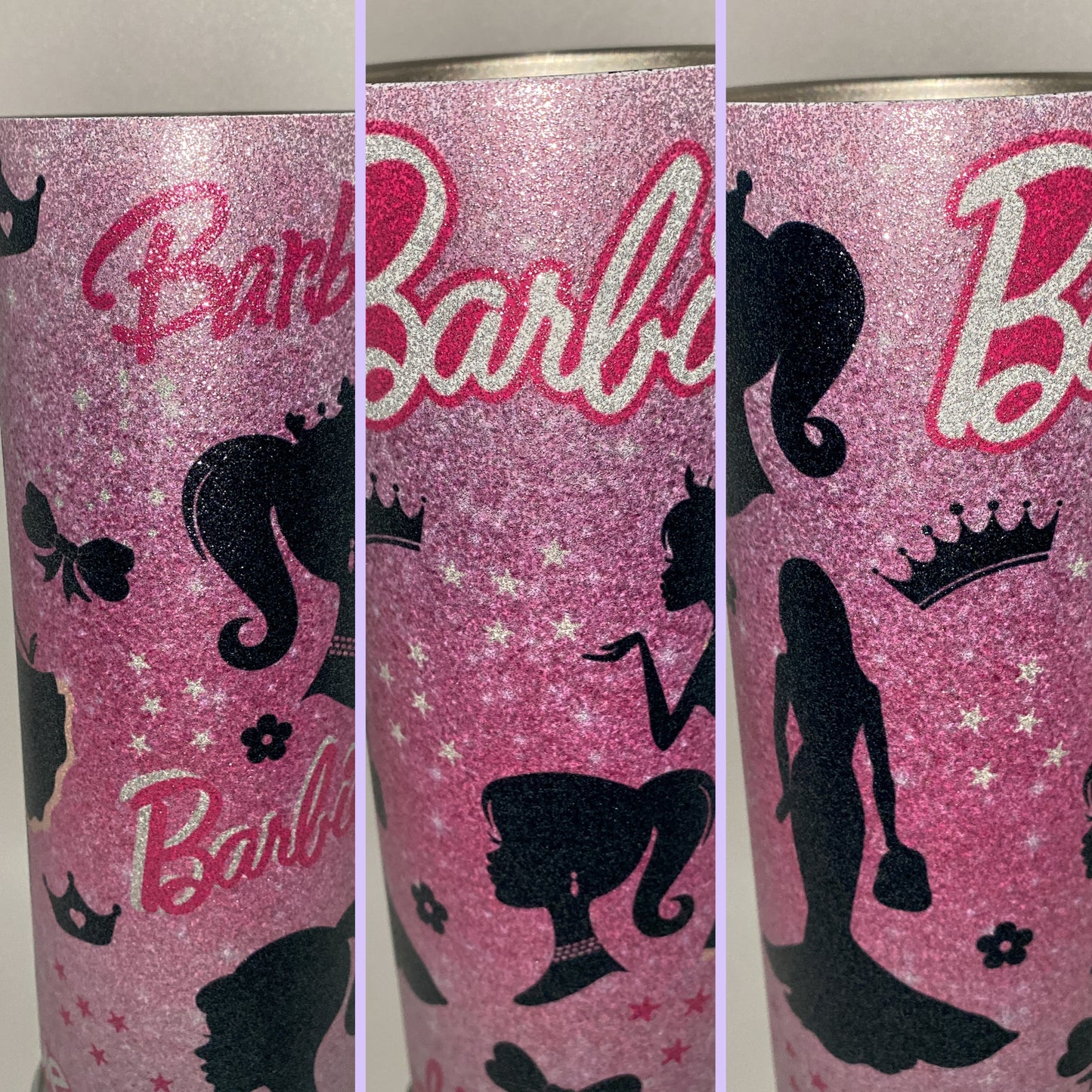 Barbie Girl SHIMMER Retro Inspired Tumbler Glitter Hot and Cold Drink Cup