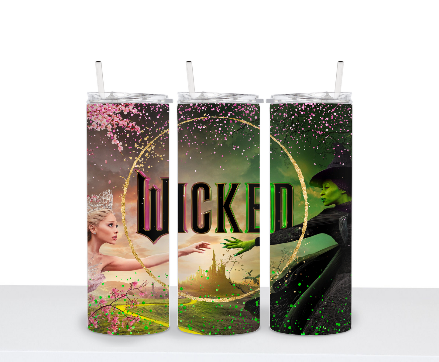 Wicked Movie HOLOGRAPHIC inspired tumbler hot & cold water bottle