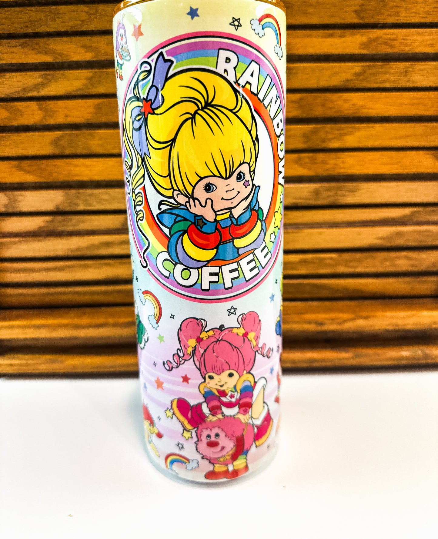 Rainbow Brite Nostalgic coffee 80s Retro 20 oz Hot and Cold Double Insulated Drinking Cup