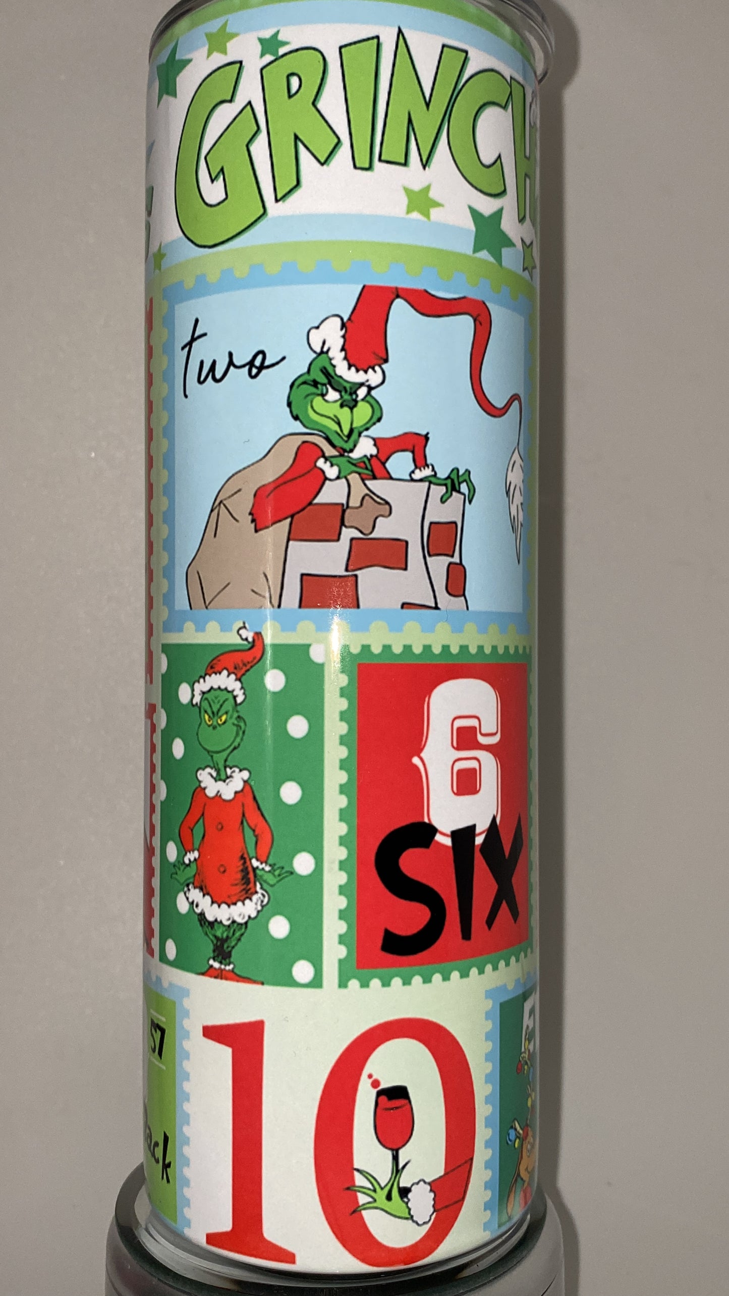 Retro Grinchy Seuss Tumbler 20 oz Hot and Cold Double Insulated Drinking Cup