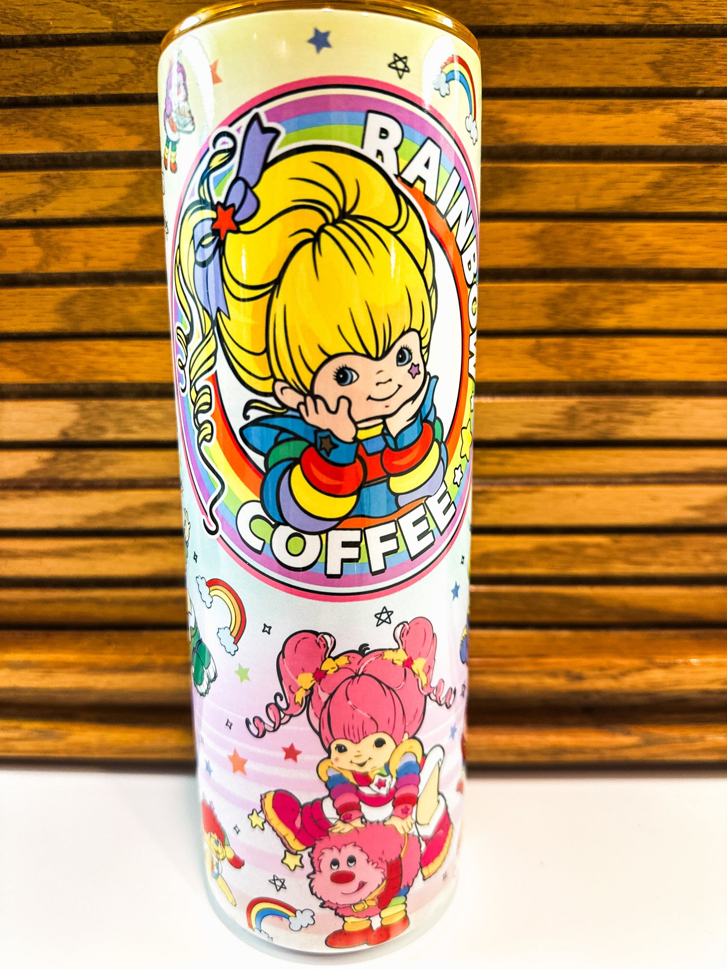 Rainbow Brite Nostalgic coffee 80s Retro 20 oz Hot and Cold Double Insulated Drinking Cup