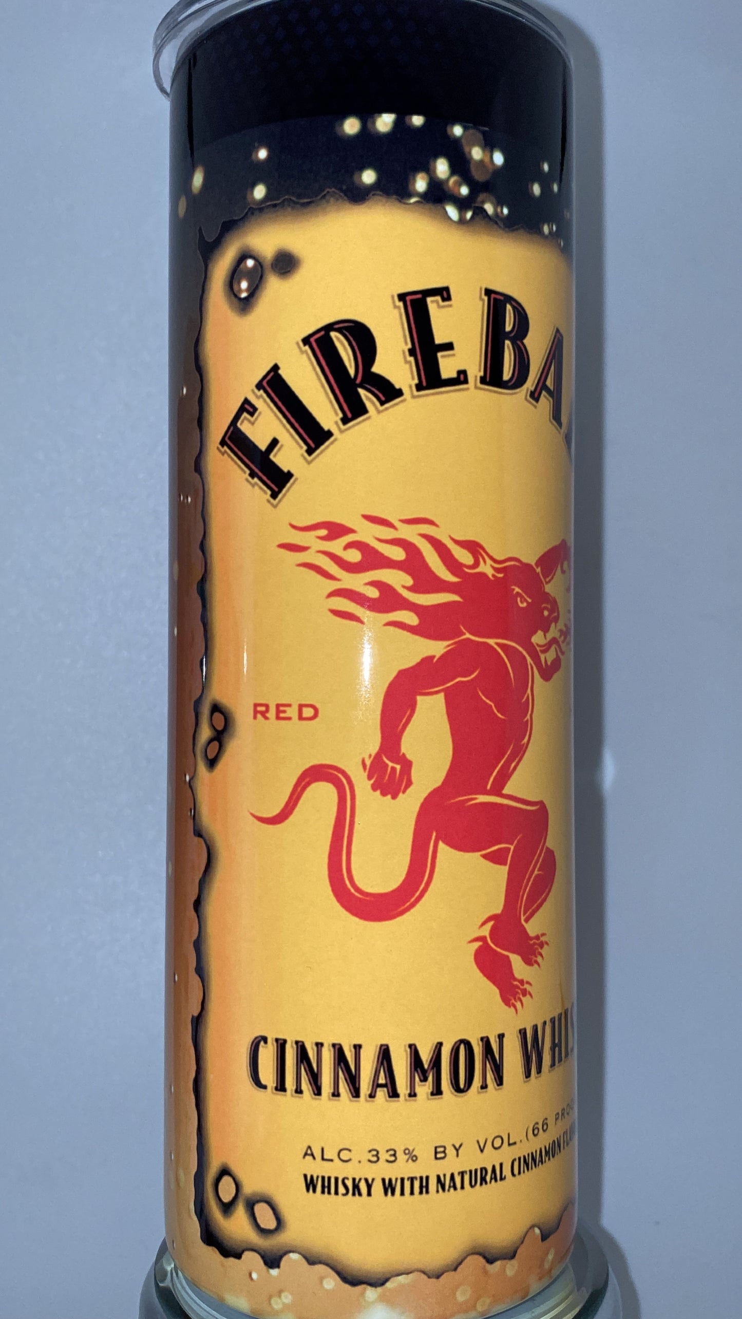 Fireball liquor, drink, inspired 20 oz drinking Tumbler for HOT and COLD drinks