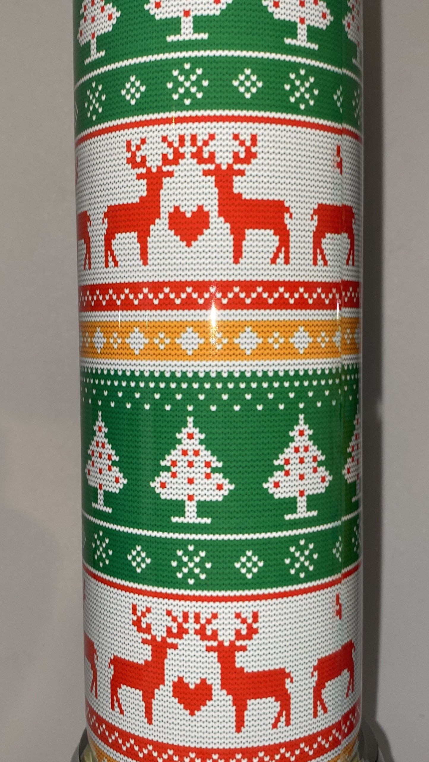 Retro Christmas Sweater Holiday Deer Party Tumbler 20 oz Hot and Cold Drinks Double Insulated