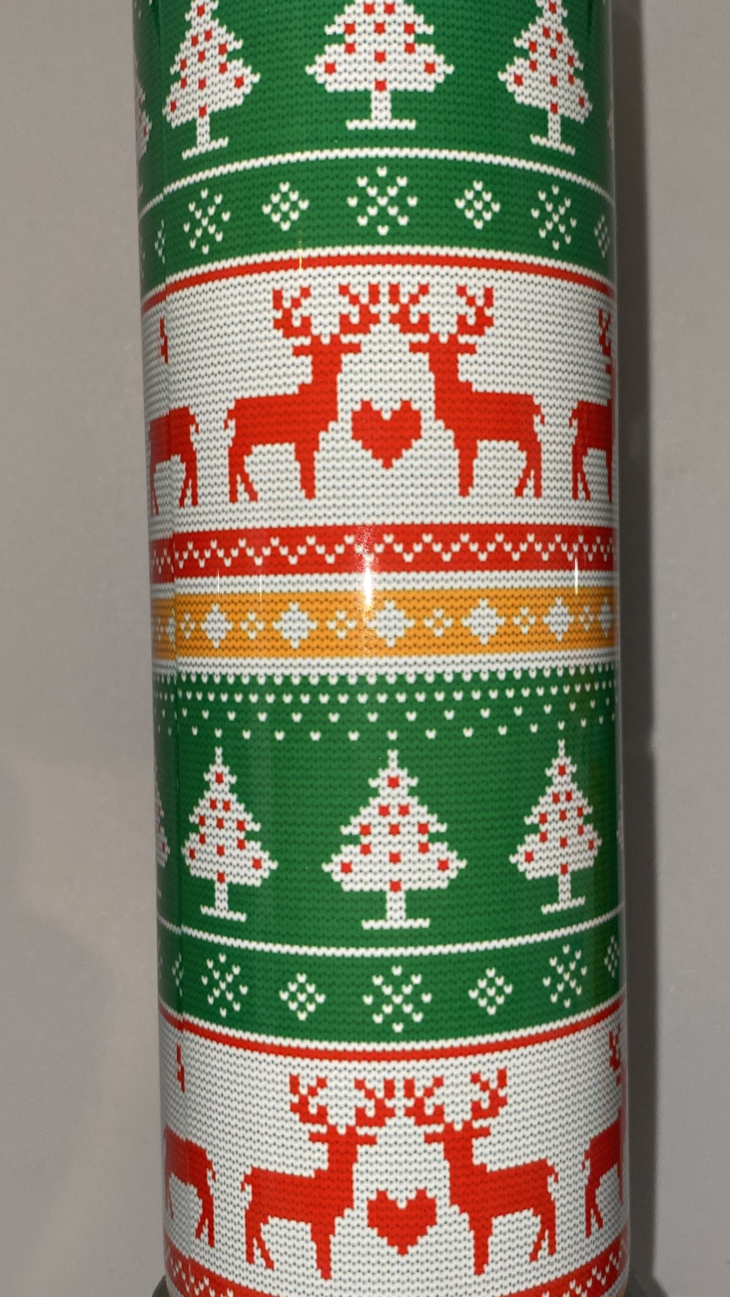 Retro Christmas Sweater Holiday Deer Party Tumbler 20 oz Hot and Cold Drinks Double Insulated