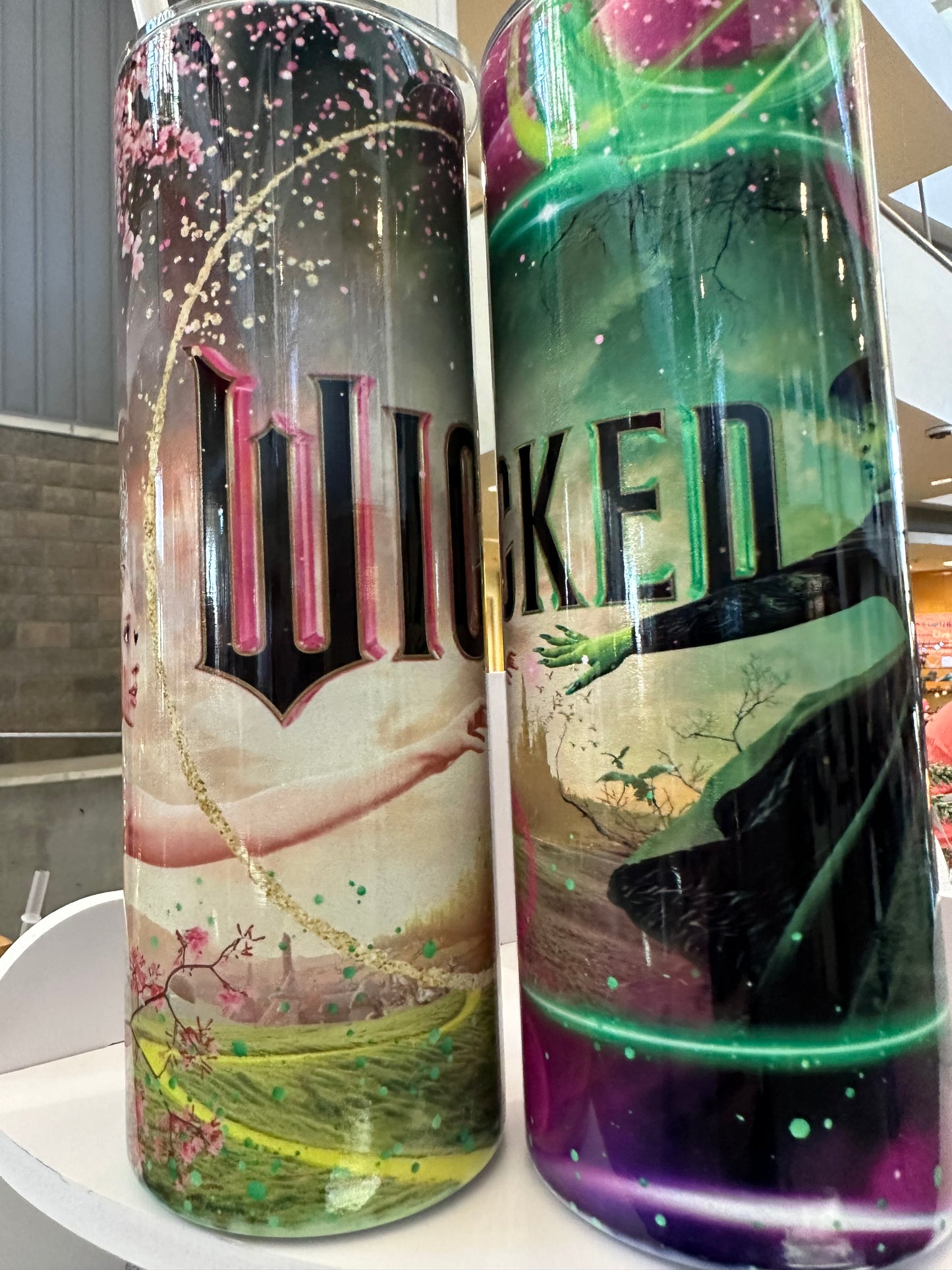 Wicked Movie HOLOGRAPHIC inspired tumbler hot & cold water bottle