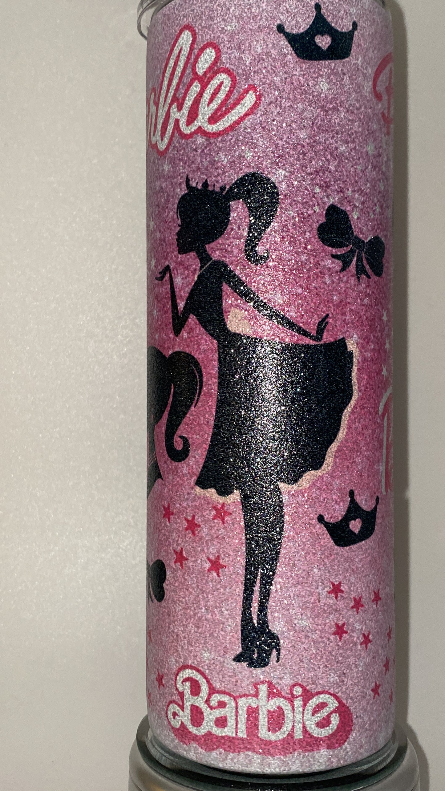 Barbie Girl SHIMMER Retro Inspired Tumbler Glitter Hot and Cold Drink Cup