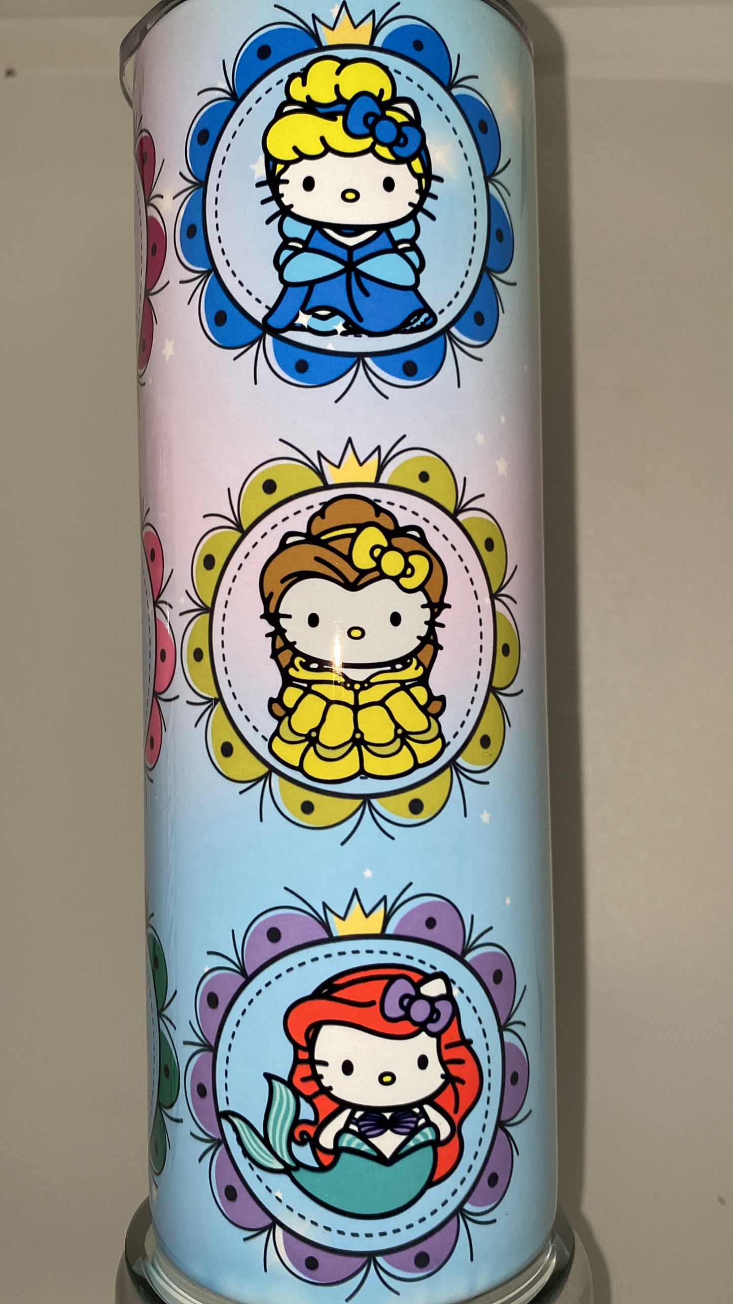 Hello princess kitty inspired drinking tumbler 20 oz water bottle