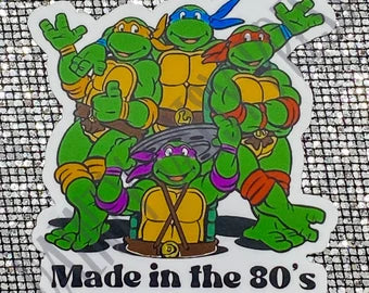 80s inspired teenage mutant ninja turtles Sticker for Sale by  magpiecreations