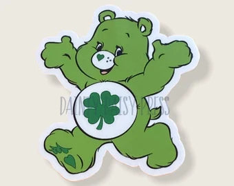 Care Bears Sticker Good Luck Bear 80s Inspired Retro Vintage Decal
