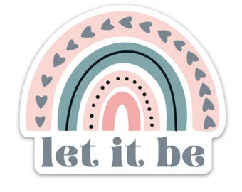 LET IT BE Retro Vintage Rainbow Stickers The Beatles Quotes Waterproof