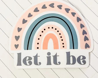 LET IT BE Retro Vintage Rainbow Stickers The Beatles Quotes Waterproof