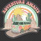 Retro Adventure Awaits Sticker Hippie Van Decal