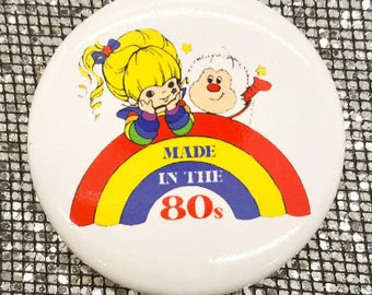 Rainbow Brite Button Pin Back Retro Inspired Pins Made in the 80s Vintage