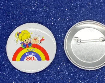 Rainbow Brite Button Pin Back Retro Inspired Pins Made in the 80s Vintage