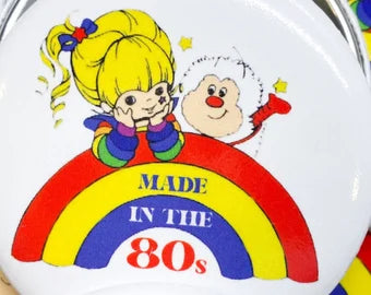 Rainbow Brite Button Pin Back Retro Inspired Pins Made in the 80s Vintage