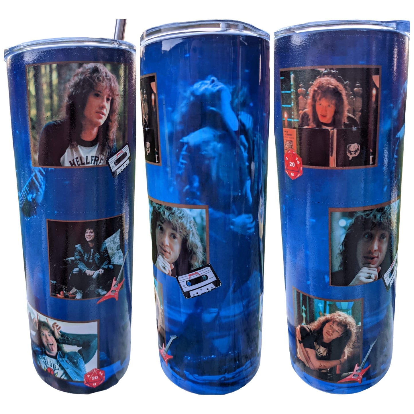 Eddie Munson Tumbler GLOW in the DARK Stranger Things Cup for HOT and COLD Drinks