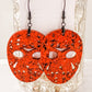 JASON MASK Halloween earrings RED resin glitter Voorhees Friday the 13th horror movie can personalize glitter color