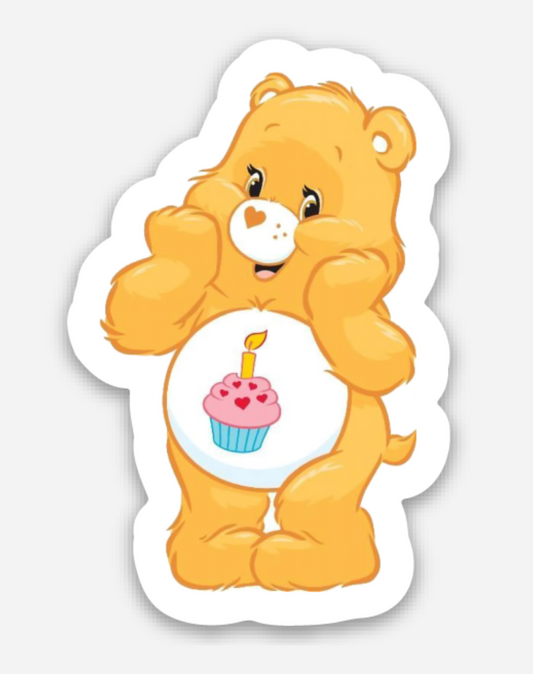 Birthday Bear Care Bear Sticker MINI 80s decal retro decal