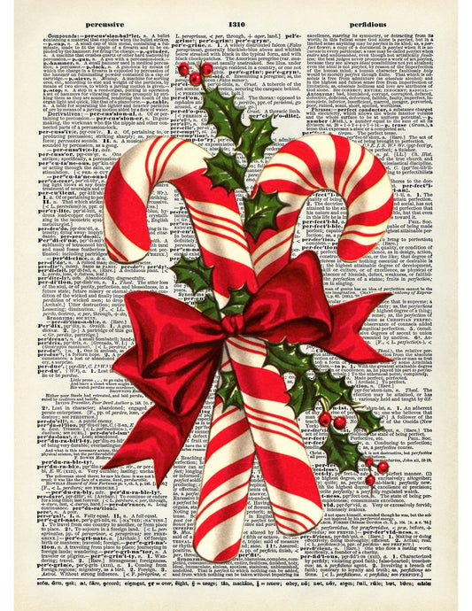 Vintage Candy Cane Holiday 8 x 10 Printed Picture
