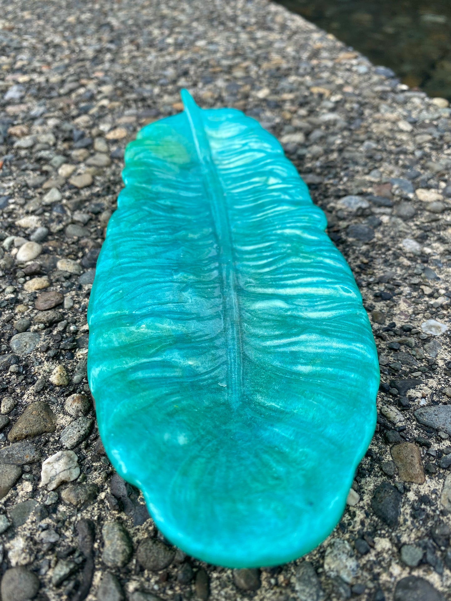 Feather Jewelry Resin Dish Handmade