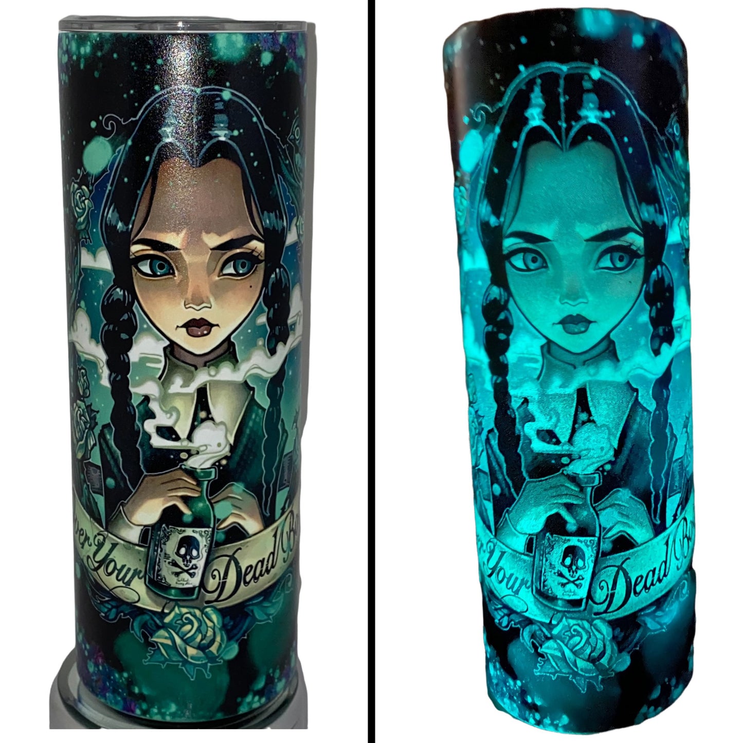 Wednesday Addams Halloween Family Tumbler Cartoon GLOW in the DARK