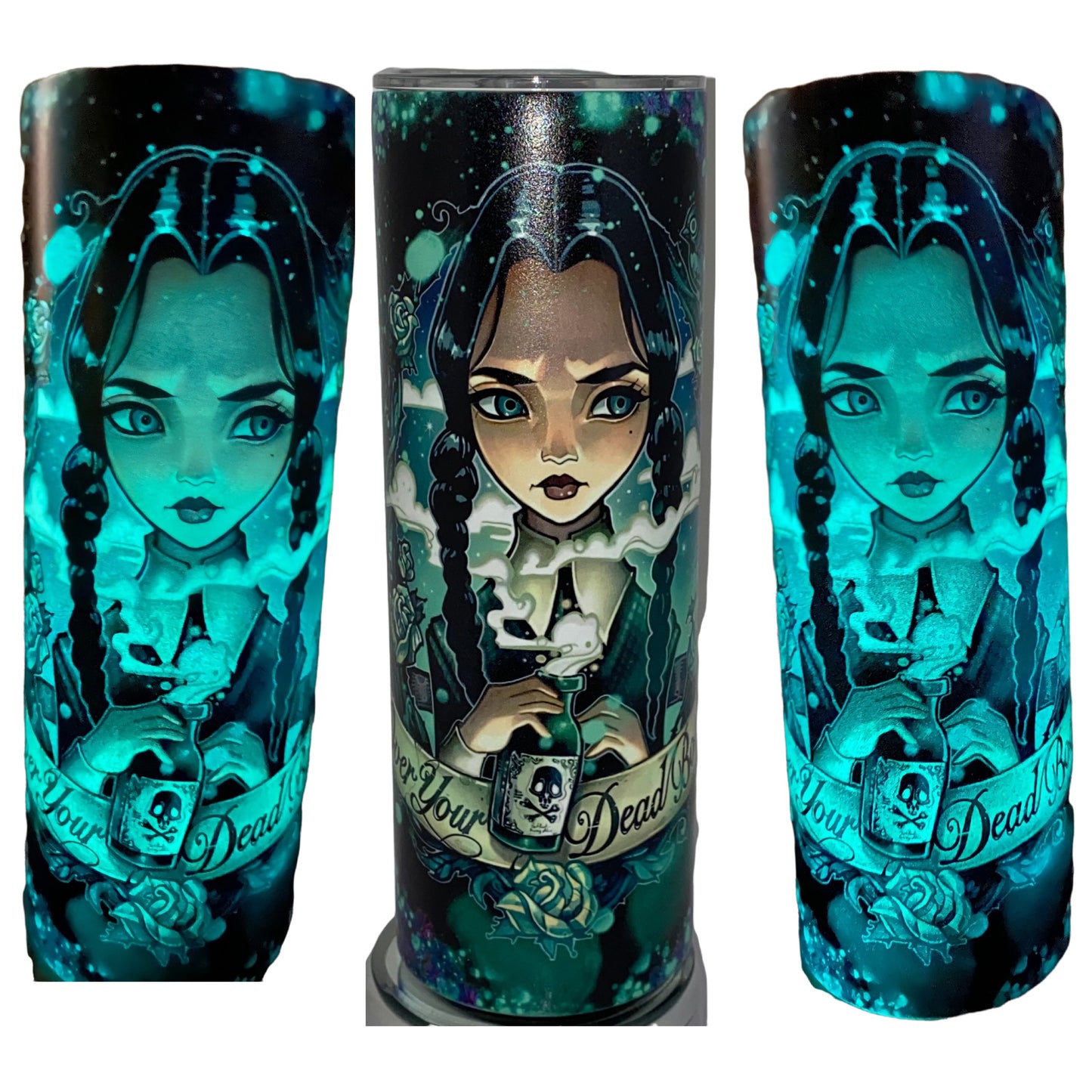 Wednesday Addams Halloween Family Tumbler Cartoon GLOW in the DARK