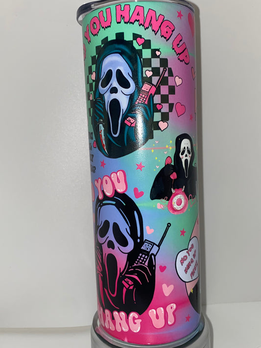 Scream Halloween Tumbler Glitter Ghost Face Cup