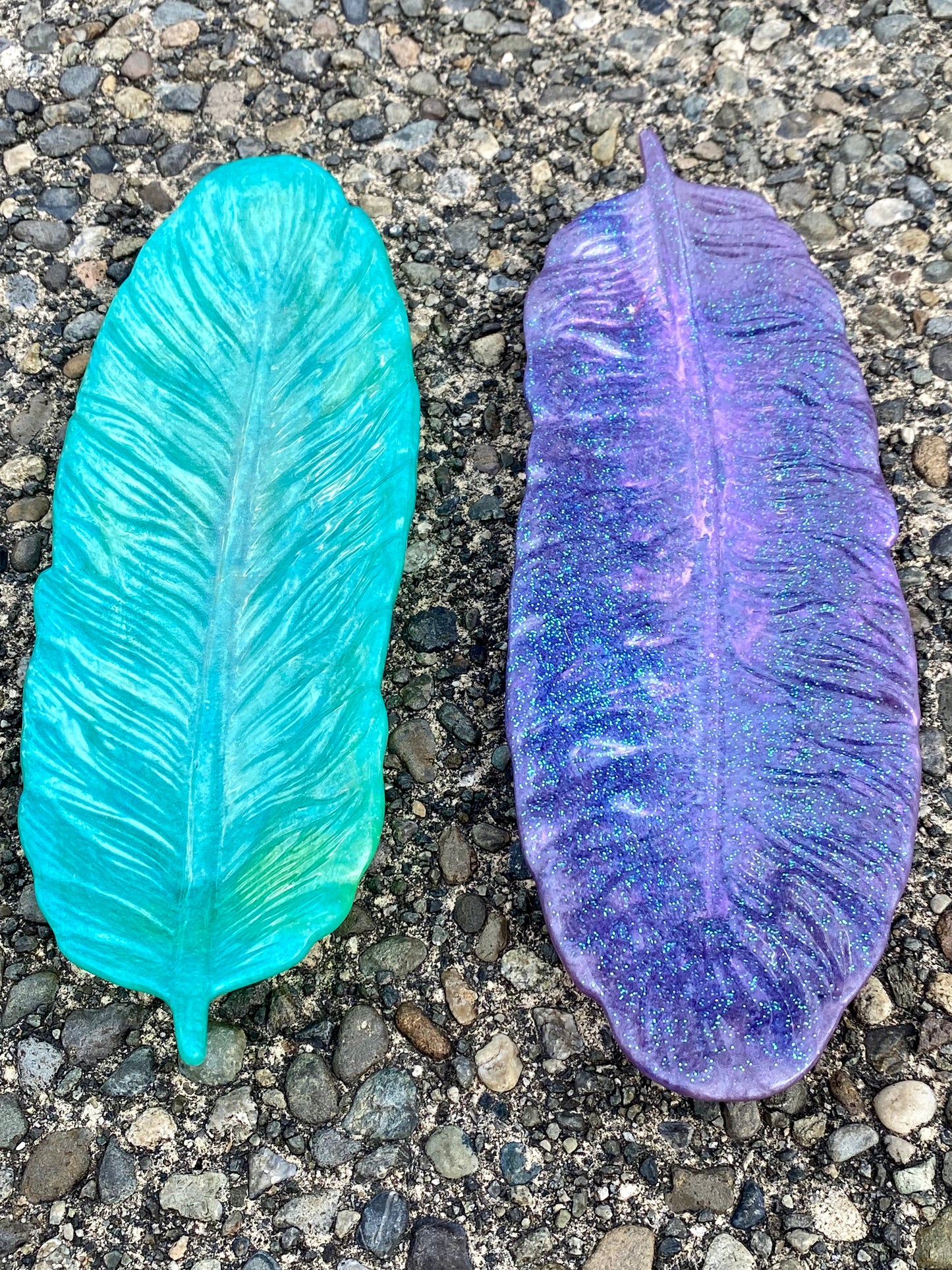 Feather Jewelry Resin Dish Handmade