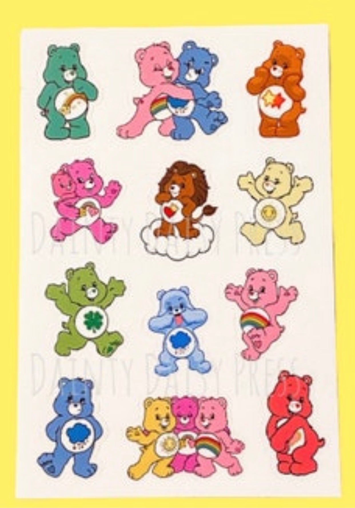 Care Bear Mini Stickers Set of 5 Retro 80s Decals