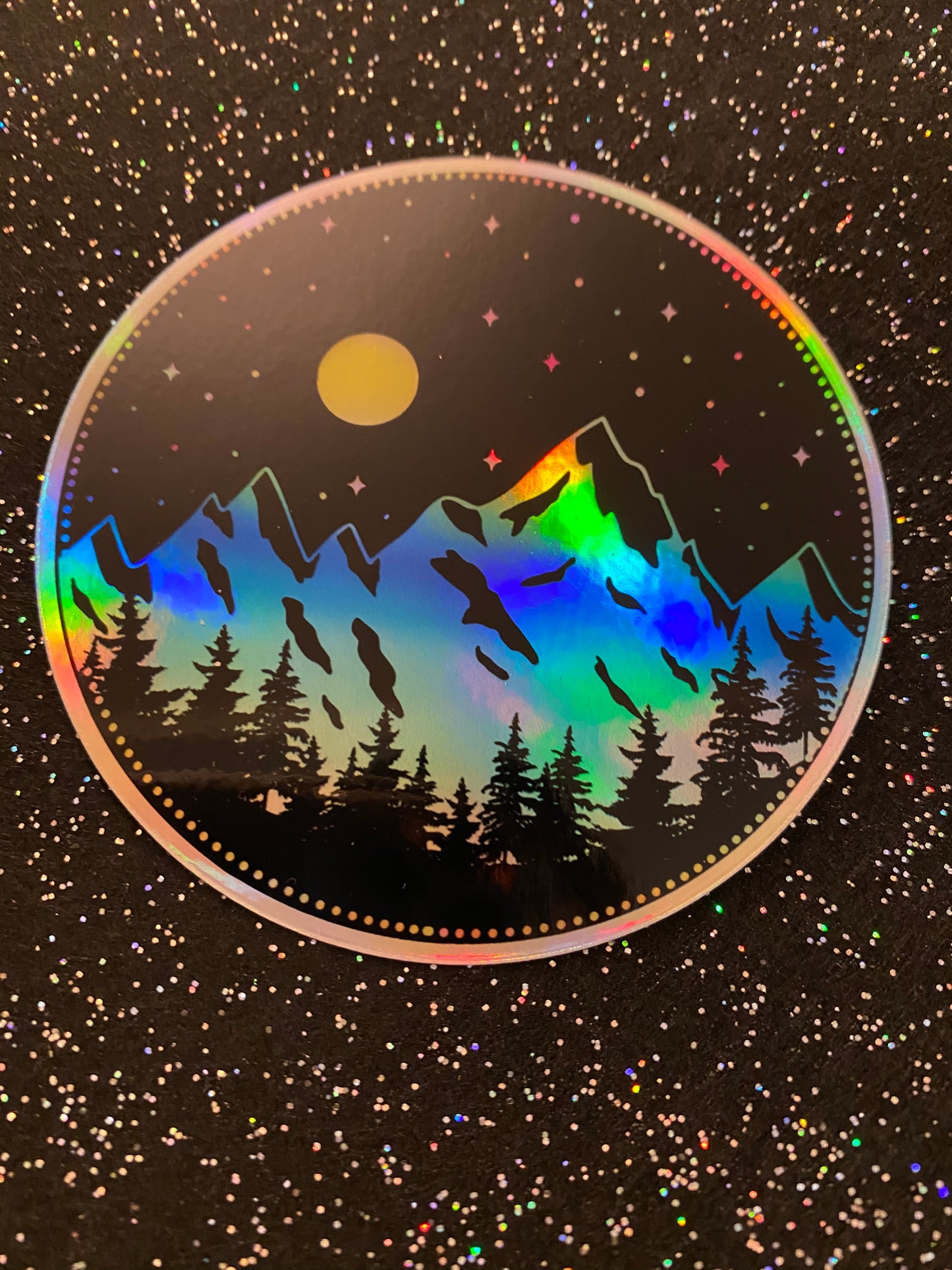 Holographic PNW Majestic Mountain Sticker Pacific Northwest Mt Rainer Decal