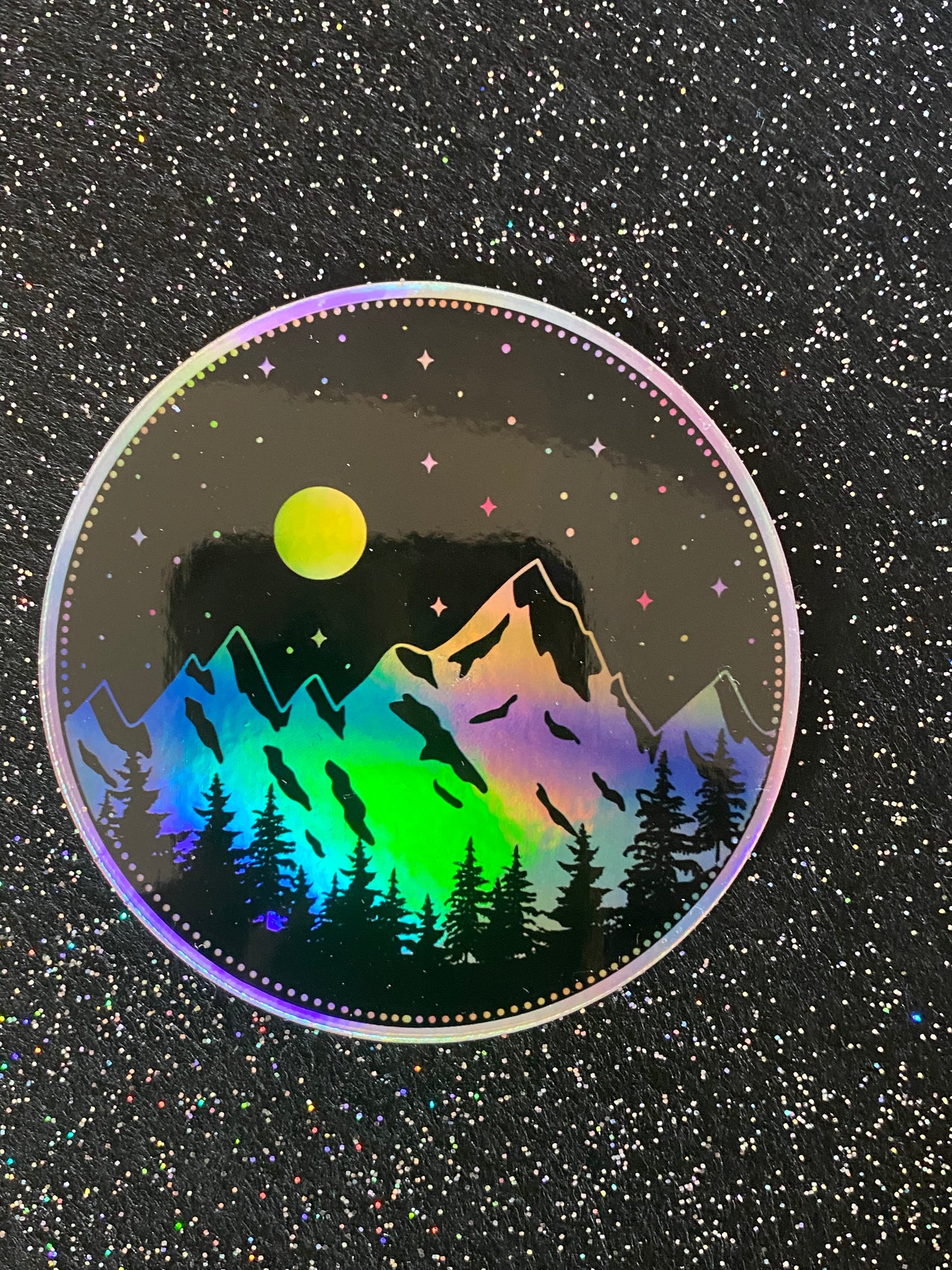 Holographic PNW Majestic Mountain Sticker Pacific Northwest Mt Rainer Decal