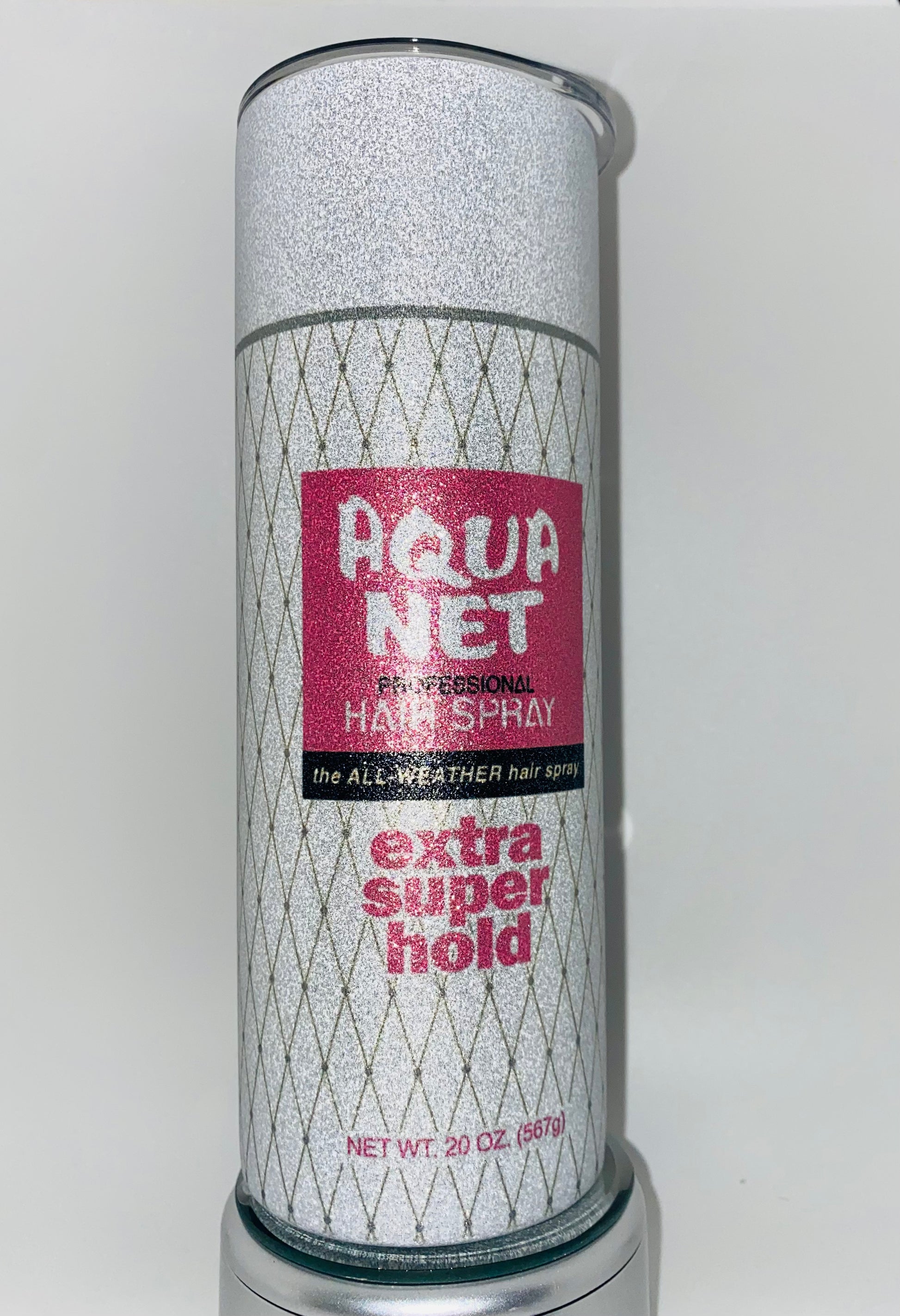 Aqua Net Hairspray Design 20 Oz Double Walled Skinny Tumbler 80s 90s 