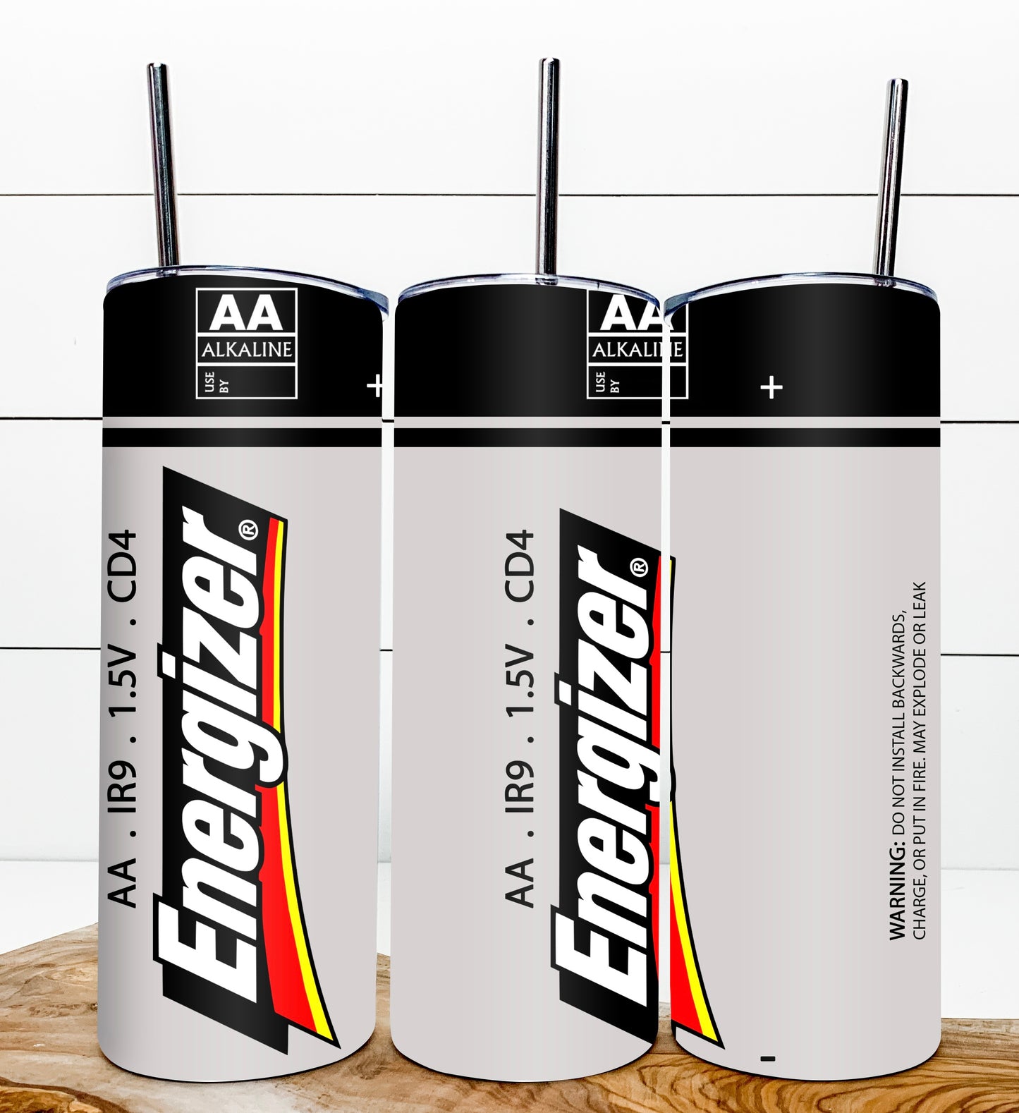 Energizer Battery Inspired Tumbler 20 oz Hot and Cold Drinks Double Insulated