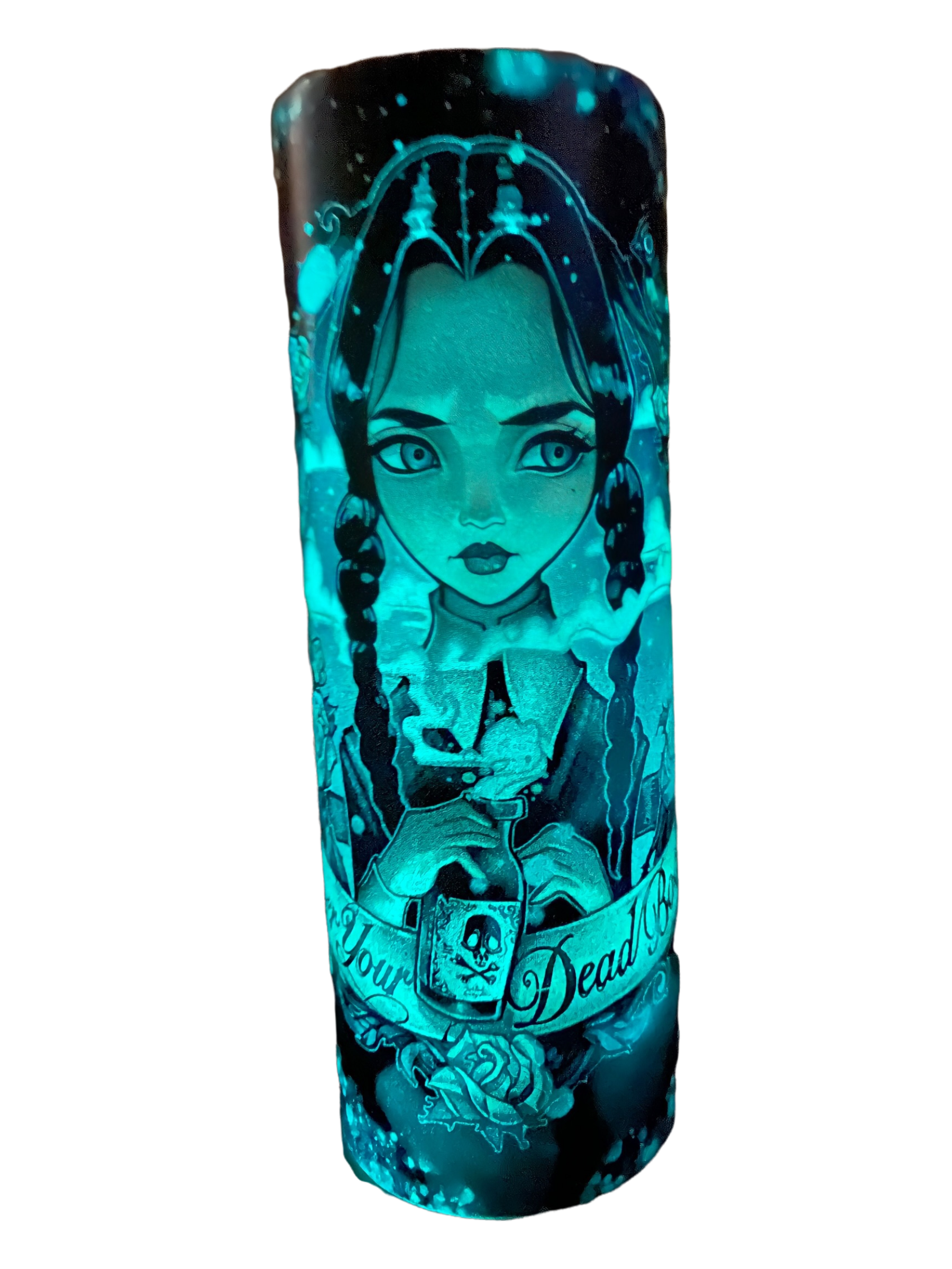 Wednesday Addams Can Cup Glass Tumbler With Bamboo Lid the Addams Family  Tumbler Starbucks Cup Glass Cup Wednesday Tumbler 