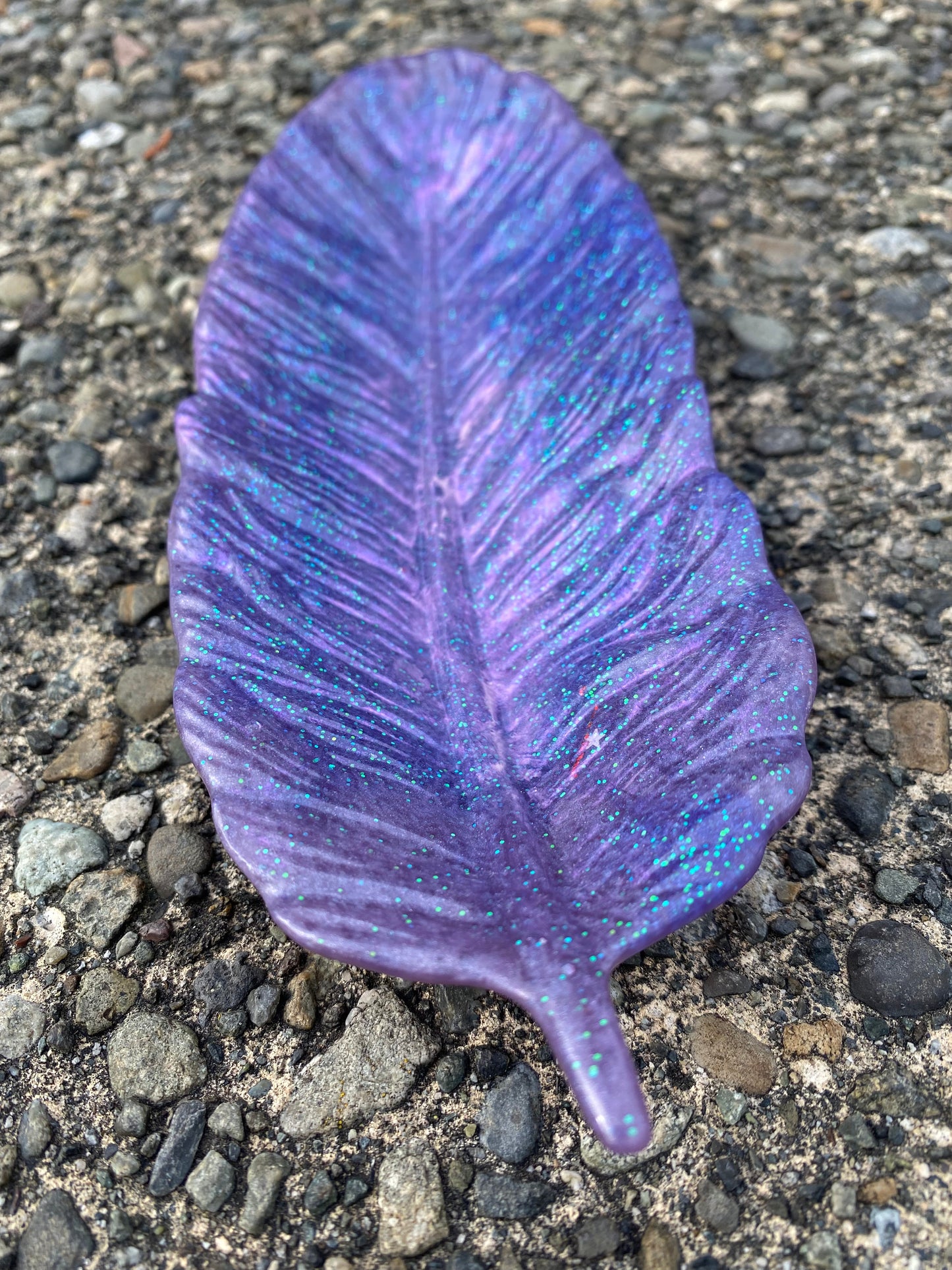 Feather Jewelry Resin Dish Handmade