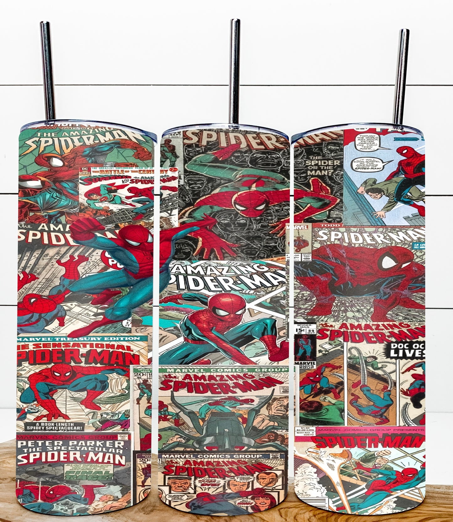 Spider Man Classic Comic Book Inspired Tumbler 20 oz Hot and Cold Drinks Double Insulated