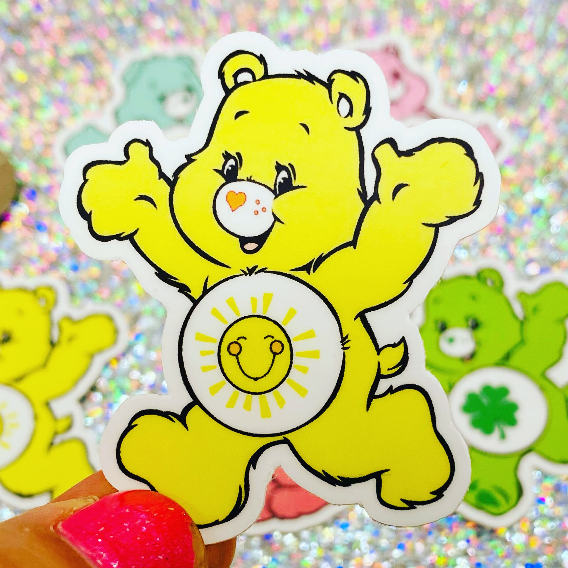 Wish Bear Care Bear Stickers 80s retro vintage inspired carebears decals