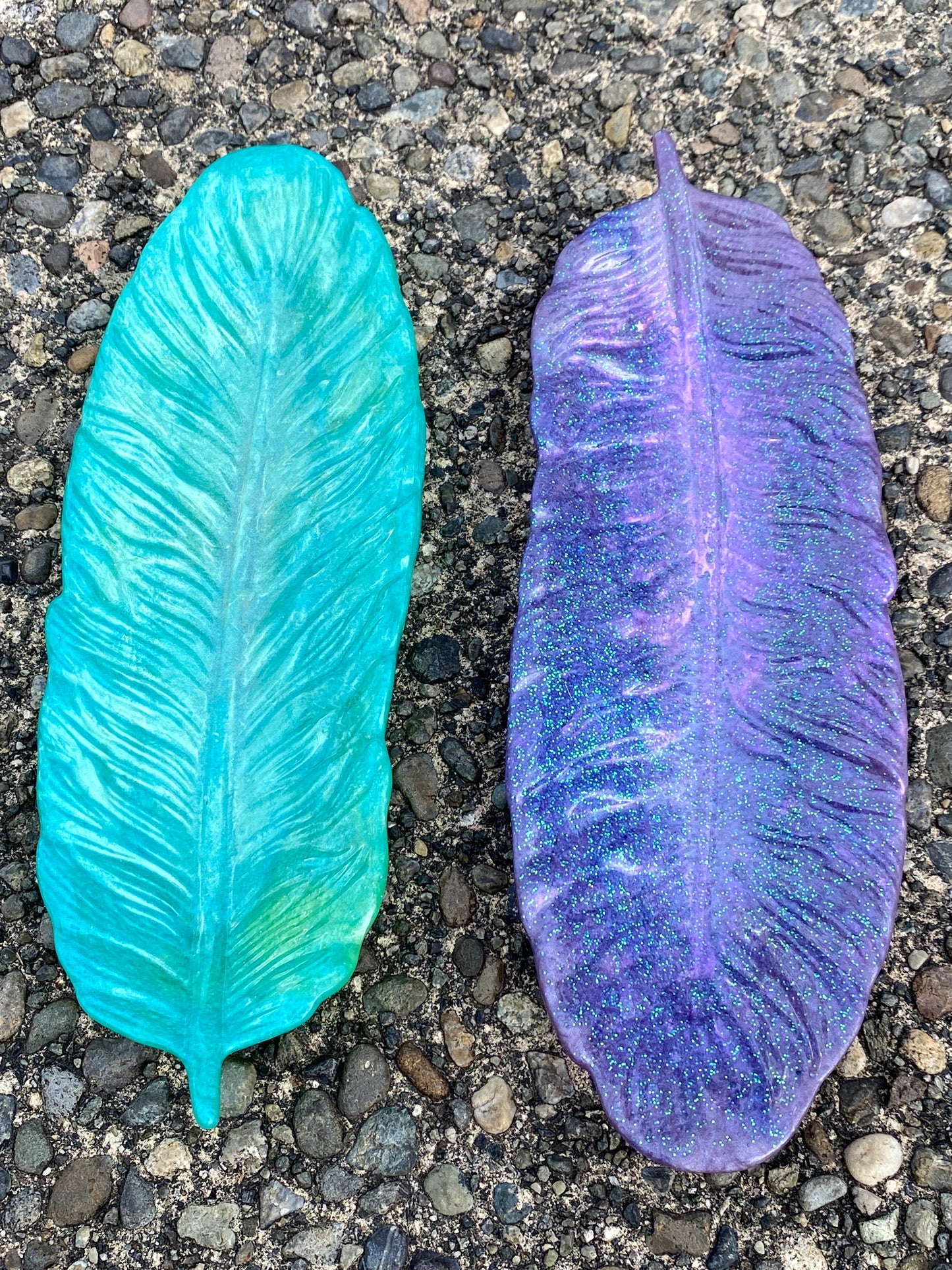 Feather Jewelry Resin Dish Handmade