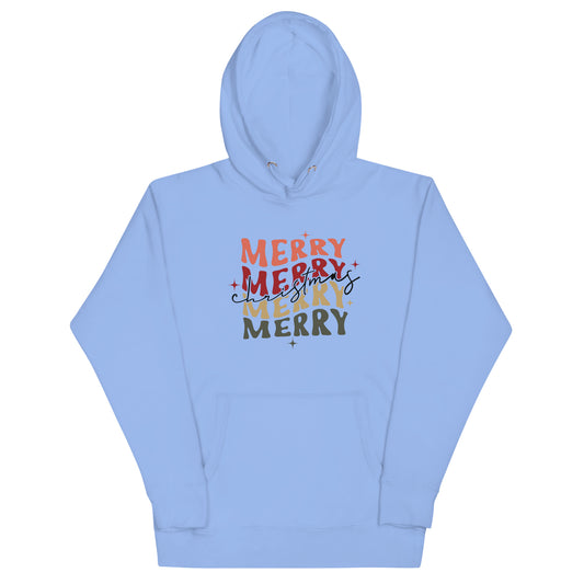 Merry Christmas Unisex Hoodie Retro Vintage Merry Xmas